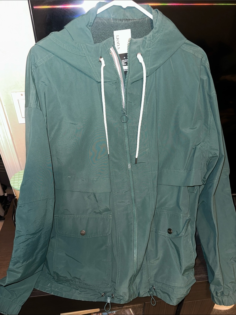 Vuori sz XL Women's Teal Hooded Anorak Jacket